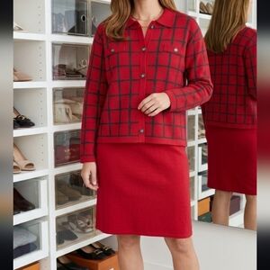 Vintage ADOLFO Wool Swester And Skirt Set Sz L